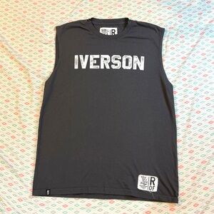 Allen Iverson Roots of Fight Philly Black Muscle Tee  Size Large